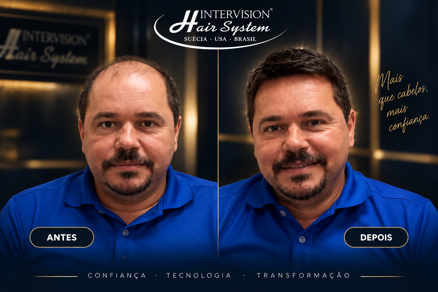Antes e depois Kennedy - Intervision Hair System
